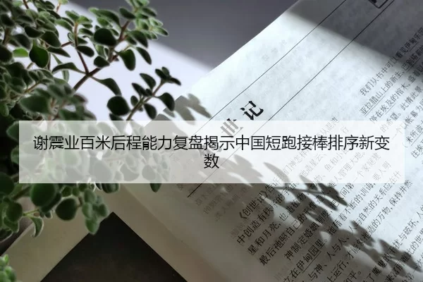 谢震业百米后程能力复盘揭示中国短跑接棒排序新变数
